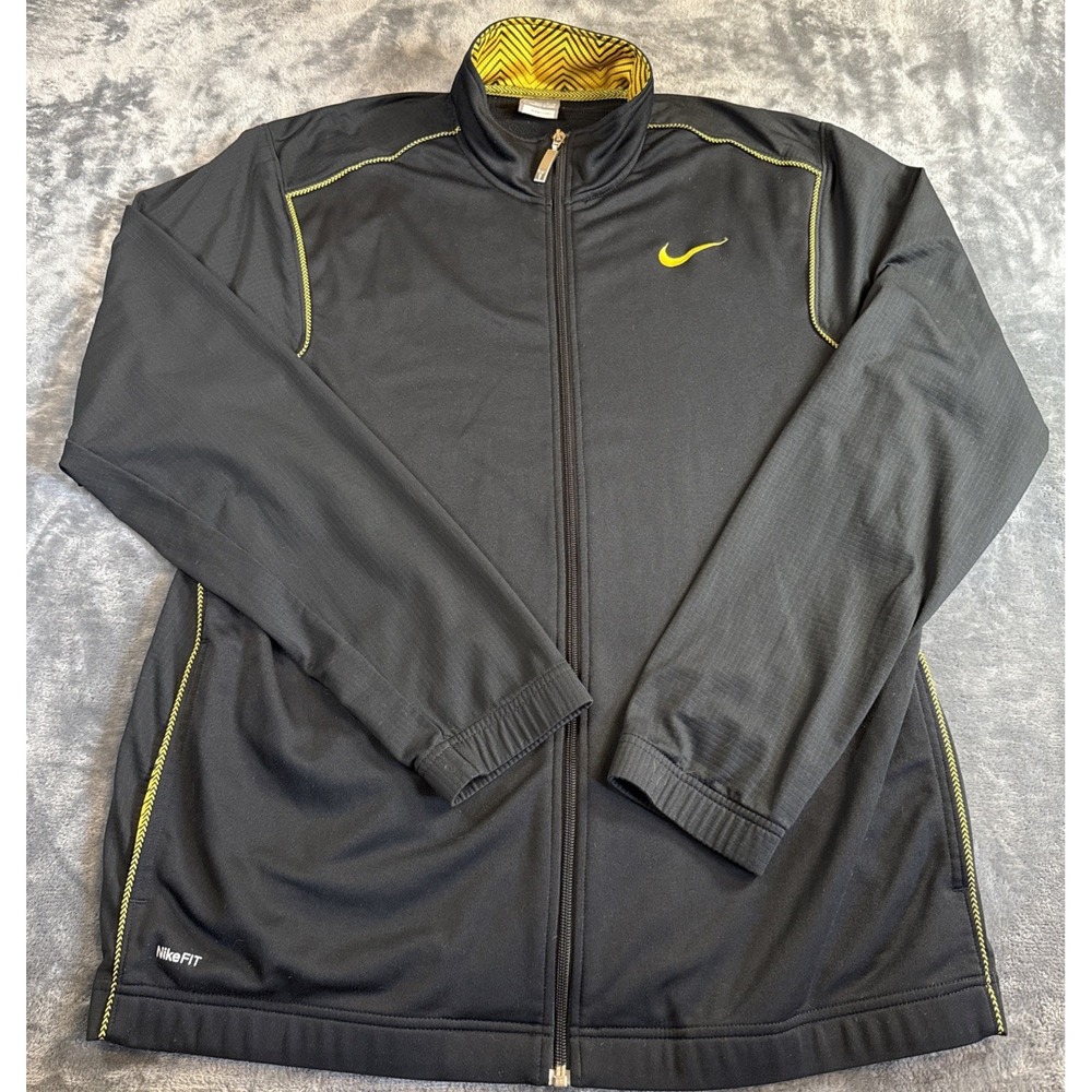 Nike Kobe Bryant Black Mamba Track Jacket Black Yellow Mens Full Zip L 321980